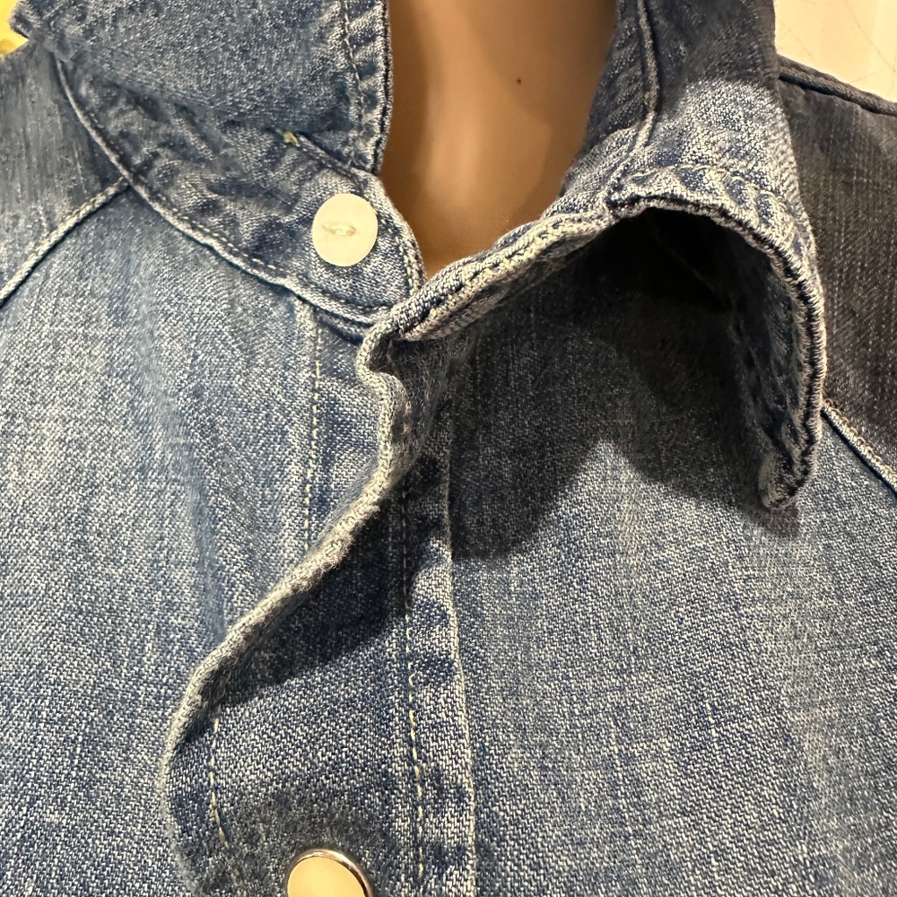 Vintage Polo Ralph Lauren Western Pearl Snap Denim Shirt Sz M - Picture 5 of 7